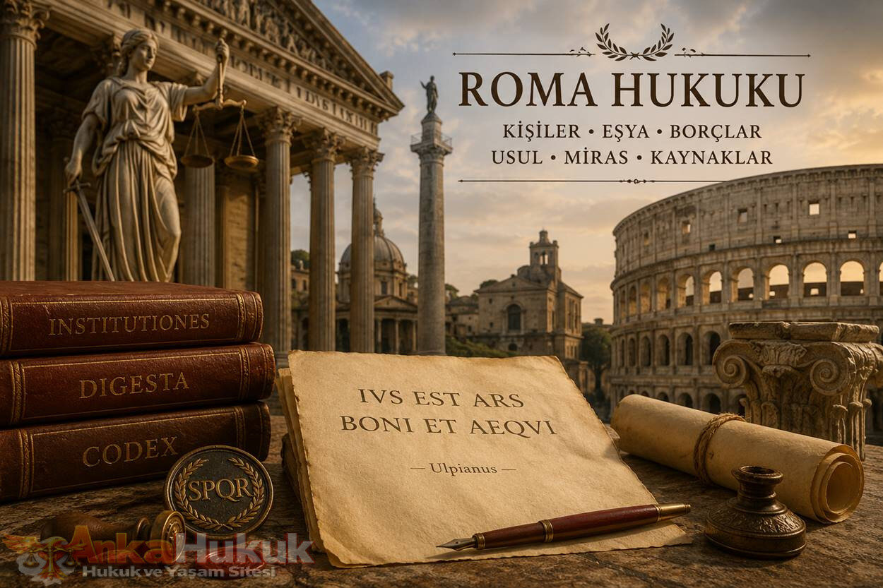 Roma hukuku dersi için klasik hukuk temalı görsel
