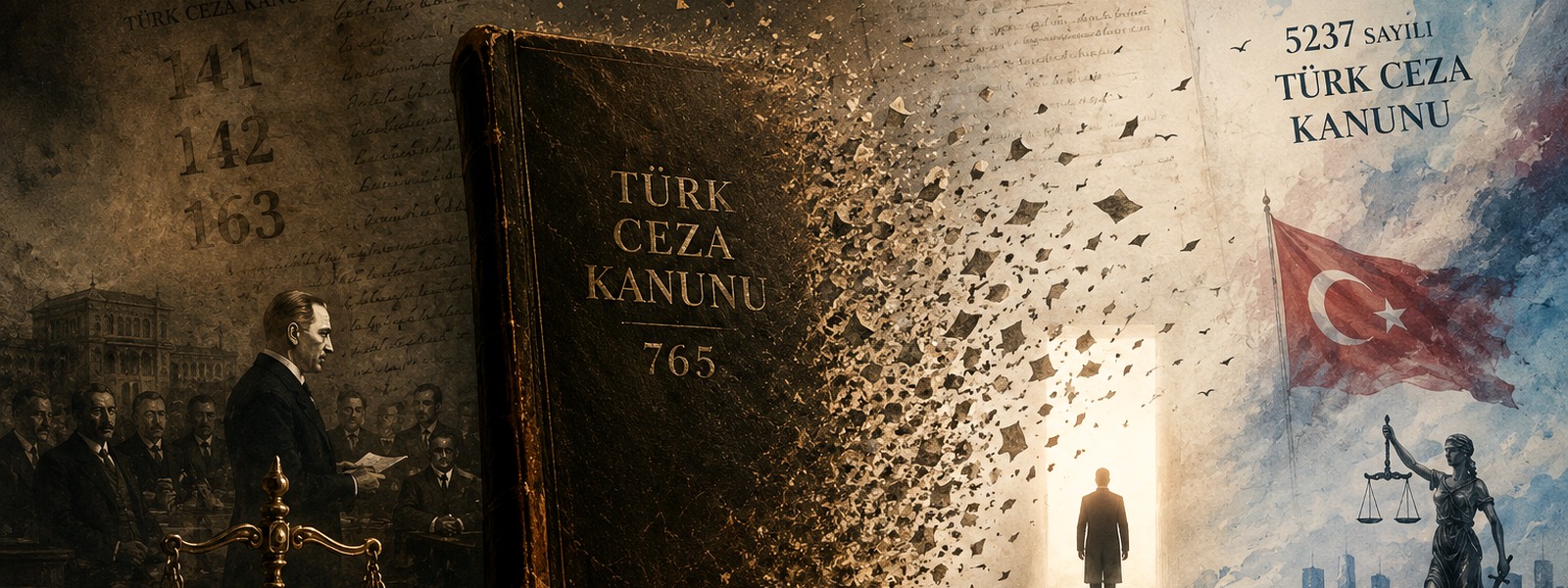 1991 Büyük Kırılma: TCK 141, 142 ve 163’ün Kaldırılmasıyla Ceza Hukukunda Ne Değişti? 1 TCK 141, 142 ve 163’ün 1991’de kaldırılmasını ve Türk siyasal ceza hukukundaki dönüşümü simgeleyen sanatsal Bir Zamanlar Suçtu Seri 10 görseli