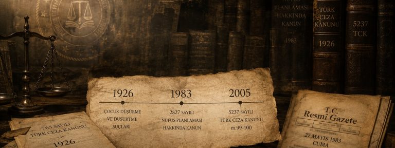 1926, 1983 ve 2005 arasında çocuk düşürme ve rahim tahliyesi hukukunun dönüşümünü simgeleyen sanatsal Bir Zamanlar Suçtu Seri 11 görseli