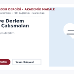 Hukuk ve Derlem Dilbilim Çalışmaları – Ankara Barosu Dergisi