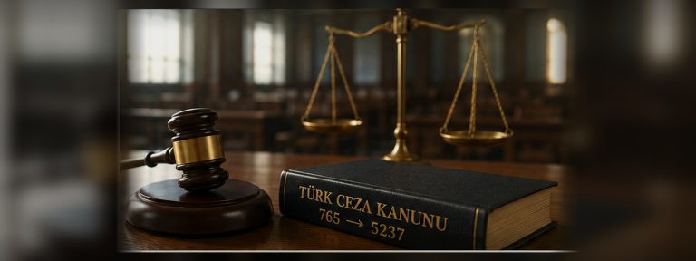 765 sayılı TCK ile 5326 sayılı Kabahatler Kanunu arasındaki 2005 dönüşümünü simgeleyen hukuk görseli