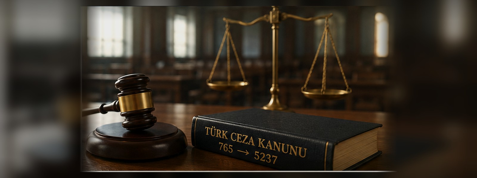 765 sayılı TCK ile 5326 sayılı Kabahatler Kanunu arasındaki 2005 dönüşümünü simgeleyen hukuk görseli