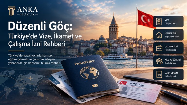Türkiye’de düzenli göç, vize, ikamet izni ve çalışma izni süreçlerini simgeleyen kapak görseli