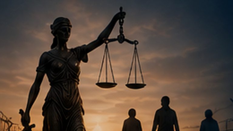Göç yolları, sınır, adalet ve üçüncü ülkeye geçiş kavramlarını simgeleyen sinematik kapak