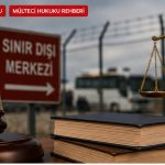 Geri gönderme merkezi, avukat görüşmesi, tercüman ve vekâletname süreçlerini simgeleyen gerçekçi hukuk kapak görseli