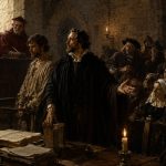 Tarih boyunca savunma mesleğinin toplumsal gerilimini anlatan dramatik tarihi mahkeme sahnesi
