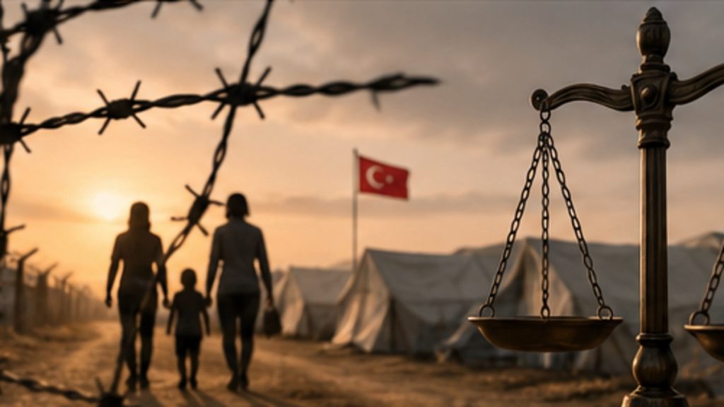 Uluslararası koruma ve mülteci hukukunu simgeleyen sinematik kapak görseli