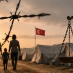 Uluslararası koruma ve mülteci hukukunu simgeleyen sinematik kapak görseli